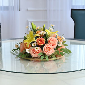 Trang Trí Hoa Bàn Ăn Hình Tròn Sang Trọng Cho Khách Sạn Phòng Ăn Nhà Hàng Bàn Ăn Hoa Tươi Nhân Tạo Trang Trí