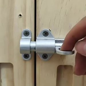 Automatic Aluminum Alloy Spring LatchSelf-Closing Barrel BoltDoor & Window Slide Latch Lock Security Pull Ring Gate Latches