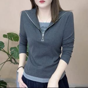 Áo Thun Dài Tay Đen Phong Cách Giả Lớp Có Mũi Kéo Gọn