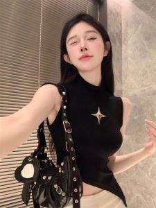 GUZILIAN | เสื้อกั๊กแขนกุดคอตั้งสไตล์ฝรั่งเศสสำหรับผู้หญิงในช่วงฤดูร้อน เสื้อคลุมกันหนาวทรงเข้ารูปแบบใหม่ ทรงเข้ารูป เสื้อคลุมกันหนาวแบบลำลอง