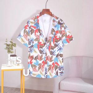 เสื้อเชิ้ตลายดอกใหม่ล่าสุดปี 2024 สอดคล้องทะเล สงกรานต์ ผ้าแห้งไว เสื้อฮาวาย