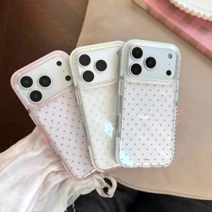 Ins Korea Colorful Polka Dot Pattern Crystal Clear Phone Case For iPhone 17 16 15 Pro Max 17 16 Pro 14 13 Circular Point Cover