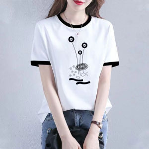 Pure Cotton Short Sleeve T-Shirt Women Summer Casual Slimming Belly Covering Mid-aged Anti-aging Sports Korean Style Top