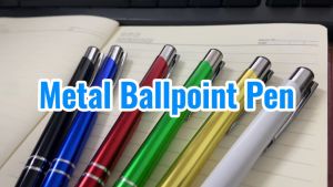 PrintYourStyle 50pcs Metal Ballpoint Pen Office School Stationery Retractable Ball Point Pen