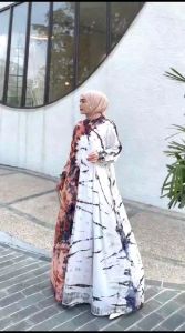 🤍SQUASH DRESS🧡 gamis rayon candi mekar shalda batik/gamis premium shalda outfit shalda