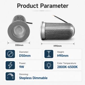 JOYINLED Aluminum 9W LED Spotlight Bulb Dimmable LED Modules Downlight Bulb 2800K-6500K AC90-265V Energy Saving Lamp Indoor