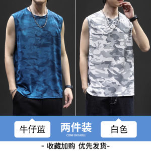 Áo Vest Lụa Băng Camouflage Mùa Hè Cho Nam Áo Thun Không Tay Thể Thao Thường Ngày Mỏng Rộng Rãi Thoáng Khí