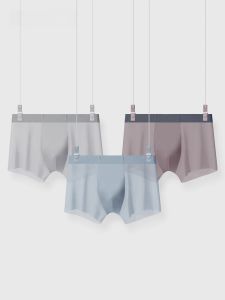 Quần lót boxer nam AIMO vải cotton và ice silk kiểu cạp vừa thoáng khí kháng khuẩn