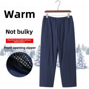 Winter Cotton Pants for Elderly Men Casual Thin Loose Chinese Style Grandpa Winter Clothes Warm Long Pants Pure Cotton