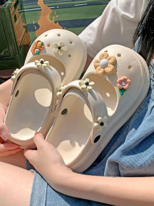 รองเท้าแตะ EVA สำหรับผู้หญิงในช่วงฤดูร้อนปี 2024 รองเท้าแตะชายหาดแบบสวมหัวแบบหนาสำหรับใส่กลางแจ้งในช่วงฤดูร้อน รองเท้าพยาบาลแบบสวมครึ่งนิ้ว