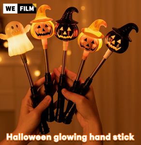 Halloween Hand Stick Halloween Led Luminous Glow Stick Pumpkin Skull Wand Light Hand Shake Sticks Flashing Magic Party Decoration