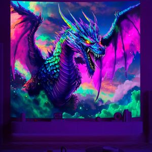 VIKAMA Fantasy Dragon Tapestry Gaming Room Decor Fantasy-Themed Living Room Feature Wall Room Accent