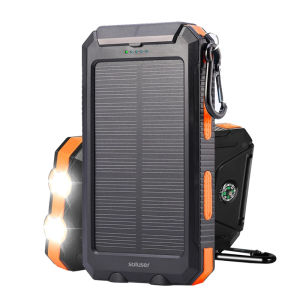 Powerbank Solar 50000 mAh Tenaga Surya Dual USB Portabel Berkapasitas Besar Flashlight Daya Ponsel