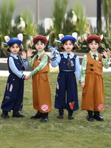 SHABAOSHI | Zootopia Rabbit and Fox Police Officer Costume for Boys and Girls