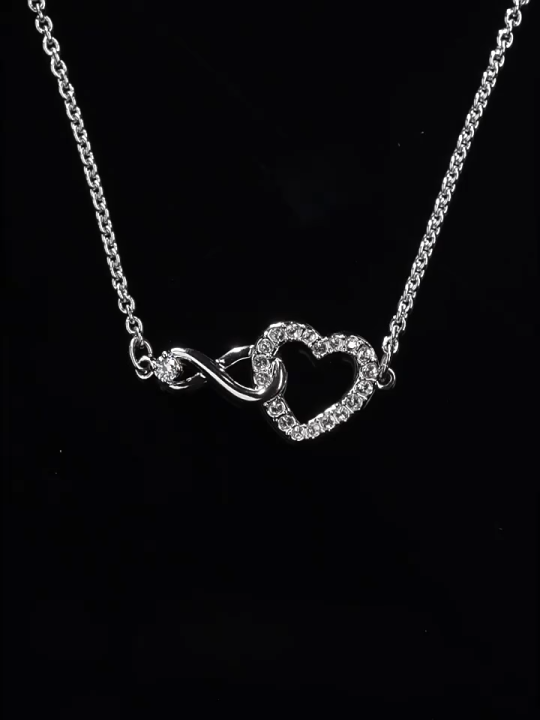 💖Swarovski💖Swarovski Infinity and heart-shaped white diamond bracelet, S925 sterling silver women's fashion bracelet hypoallergenic non-allergenic, Valentine's Day gift birthday gift for girlfriend bestie