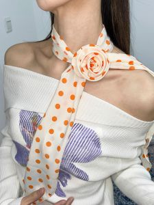 Khăn Choàng Lụa Dài Thời Trang Cổ Điển Nhiều Chức Năng Cho Nữ Mùa Hè 2025 Hình Học Nhiều Chức Năng Đa Năng