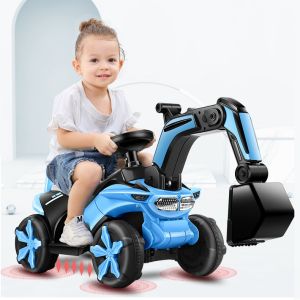 Xe cần cẩu điện/ xe máy điện cho bé 5388/ 601/688 có nhạc - Xe cần cẩu chòi chân ủn chân có nhạc 1388