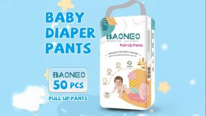 BAONEO Baby Pull-Up Pants 50pcs Pack - Soft Absorbent Leakproof Breathable Easy-to-Wear Diaper Pants