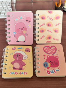 Loopy A7 Horizontal Notebook Small Beaver Spiral Bound Thickened Notebook High Aesthetic Value Business Notebook Supplies