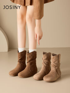 Josiny | Retro Wrinkle Lazy Style Boots Mid-calf