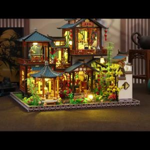 DIY Big Doll House Wooden Miniature Furniture Dollhouse Handmade Case Model Assembly Toys for Children Girls Birthday Gifts 2014