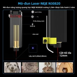 Đầu Laser Ánh Sáng Xanh NEJE 40W N30820 450nm Mô-đun Để Khắc Và Cắt Gỗ DIY - Dụng Cụ Laser Cho Nghề Thủ Công