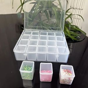 Adjustable plastic storage box for storing beads jewelry handicrafts portable storage box for Christmas gifts