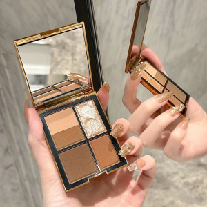 Khay Phấn Mắt Di Động 5 Màu Nâu Đất Socola Nhũ Lì Ánh Kim Ánh Ngọc Trai Bóng Nhẹ Nhẹ Nhàng Tiện Lợi Bỏ Túi Trang Điểm