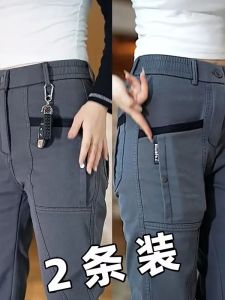 Summer Thin Four Pocket Mens Casual Pants Loose Straight Tube Workwear Large Pocket Trendy Mens Pants Breathable Comfortable