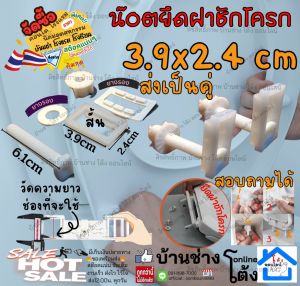 น๊อตยึดฝาชักโครก รุ่นB 3.9*2.4 น๊อตยึดชักโครก อะไหล่ น๊อต ฝา ชักโครก น๊อตยึด หม้อน้ำชักโครก pvc