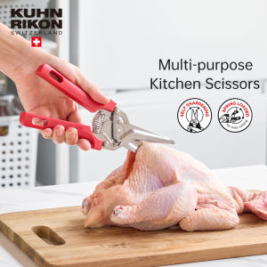KUHN RIKON Kitchen Scissors Kitchen Shears Stainless Steel Comfortable Handle Multi-functional Cut Roast Meat Chicken Fish Swiss Design