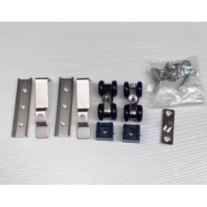 2Pcs Wood Door Hanging Wheels 4 Wheels Sliding Door Roller Wardrobe Door Hanging Wheels