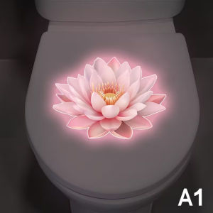 Glow-in-the-Dark Flower Toilet Sticker Self-Adhesive Bathroom Lotus Wall Decor