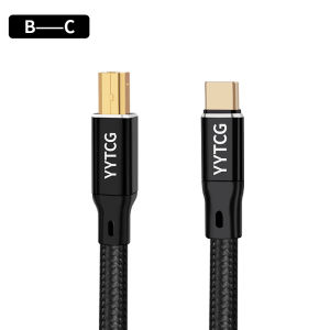 YYTCG | YYTCG Silver‑Plated OCC USB HIFI Audio Cable 6N Single Crystal Copper Type A to B High‑Fidelity Data Wire for Audio DAC