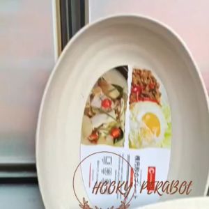 mangkuk saji oval lonjong ramen saji piring makanan lauk plastik dop ramen series