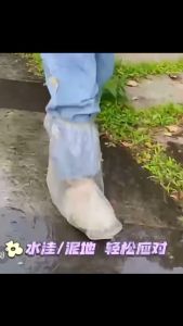 Disposable kids shoe covers waterproof non-slip transparent plastic outdoor thick durable isolation portable foot cover