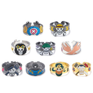 Hot Blood Anime One Piece Sailing Adventure Adjustable Ring Skull Logo Ring Cosplay Props Fan Gift Men Women Jewelry Accessories