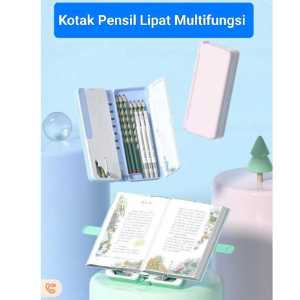 Kotak Pensil Lipat Multifungsi Dengan Papan Tulis Dan Tatakan Buku / Pencil Case Anak Sekolah / Tempat Pensil Serbaguna K002