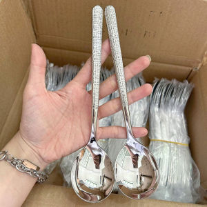 5/10Pcs Korean Stainless Steel Thickening Spoon Creative Long Handle Hotel Hot Pot Spoon Soup Ladle Home Kitchen Essential Tools