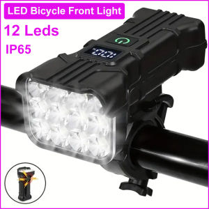LED Bicycle Front Light Rechargeable Bike Light with Horn MTB Bicycle Head Lights Cycling Bike Safety Lamp for Night Riding Waterproof