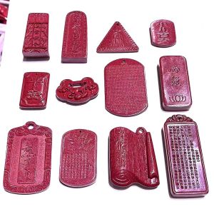 High Content Purple Gold Sand Pendant Buddhist Amulet Red Enamel Safe Design Fashion Jewelry for Men And Women