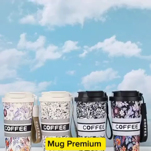 Tumbler Mug Motif Batik 500ml Stainless Steel SUS 304 2 Cara Minum Free Tali Gantungan Tahan Panas dan Dingin kamimurah M 8193