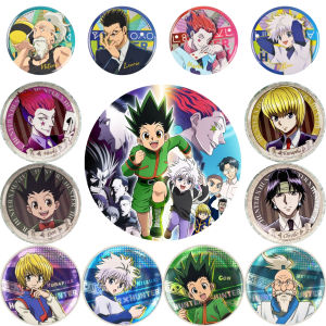 58mm HUNTER×HUNTER GON·FREECSS Leorio PaladiKnight Killua Zoldyck Cosplay COSTUME Badge Pin SPTE Tinplate Brooch Prop Xmas Gift