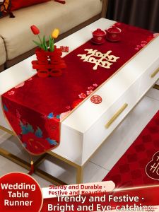 XIKUNLE | Red Wedding Tablecloth Decorative Runner