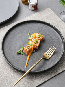 Luxury Matte Black Ceramic Plate