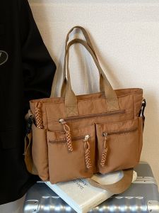 Fashionable Nylon Tote Bag Commuter Shoulder Crossbody Bag Travel Womens Bag Large Capacity Casual Leisure Handbag