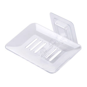 Bathroom Wall-Mounted Soap Dish Home Use Drainable Adhesive Soap Holder Nordic Style Pure Color Soap Box Storage Rack