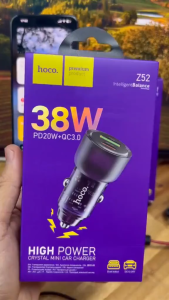 Cóc Sạc Nhanh 38W Xe Hơi Hoco Z52 USB-A QC3.0 18W và TypeC PD 20W