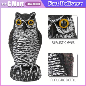 Fake Realistic Owl Hunting Decoy Sculpture Ornaments Bird Scare Away Owl Statue Decor for Garden Trees Yard Patios Outdoor Fake Bird Scarer Scarecrow Home and Garden Sculpture Decoration Lawn Courtyard Desktop Model Decor