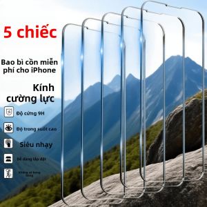 Bộ 5 Miếng Dán Bảo Vệ Màn Hình Kính Cường Lực HD Cho iPhone 17/17 Pro/17 Pro Max/17 Air/16/15/14/13/12 - Chống Trầy Xước Chống Vân Tay